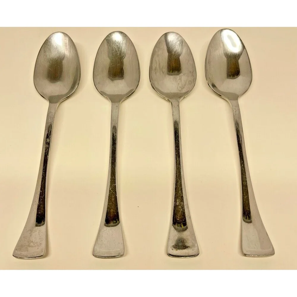 Oneida Silver Emma Mirror Stainless Steel Flatware set (4) 6 1/4